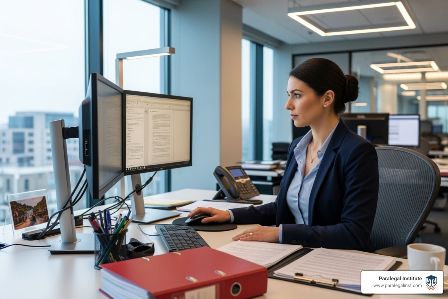 commercial paralegal working in modern office - commercial paralegal job description
