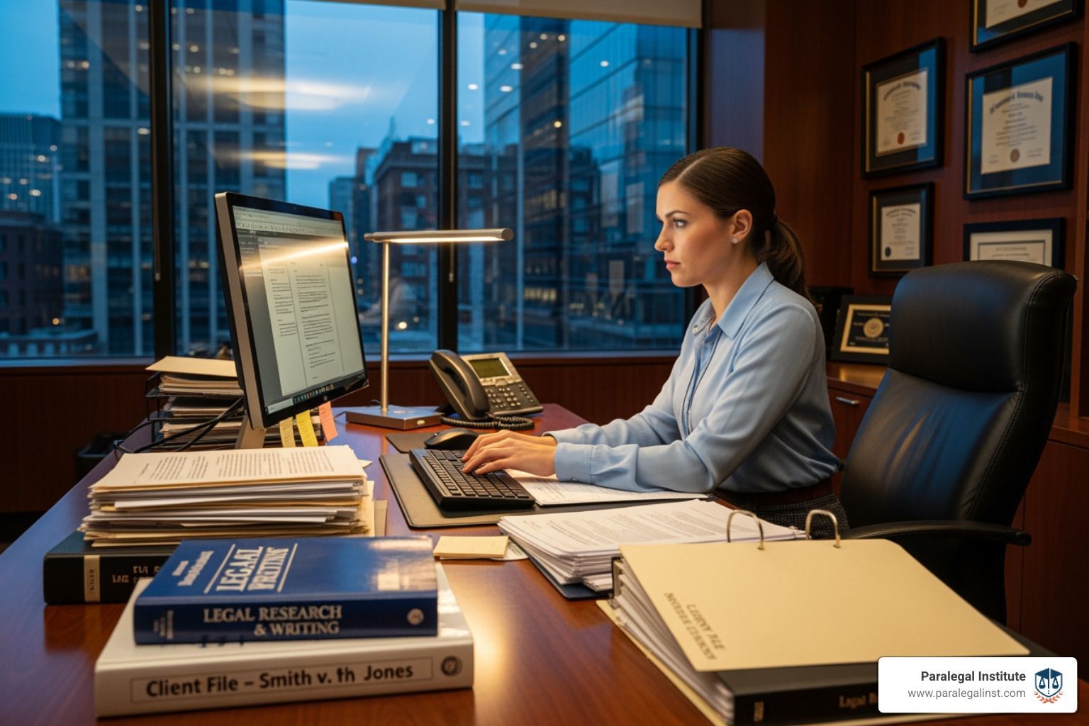 paralegal working in law office - schooling for paralegal