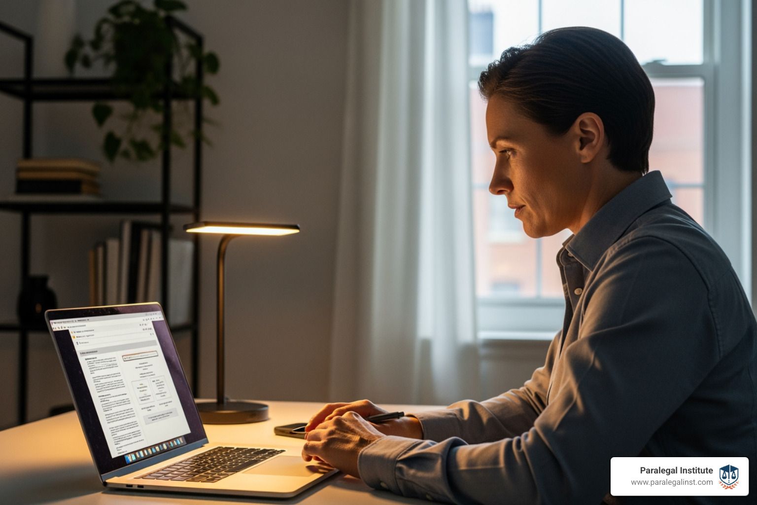 professional adult learning online legal studies on laptop - Online legal studies program