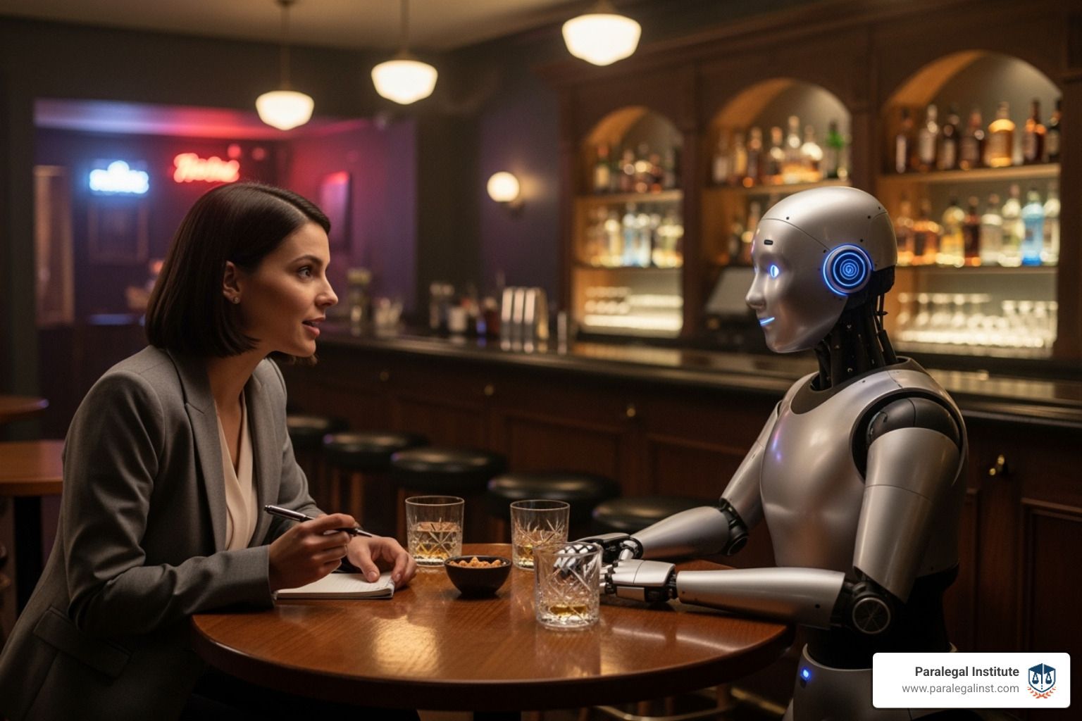 AI and paralegals at a bar - will ai take over paralegal jobs