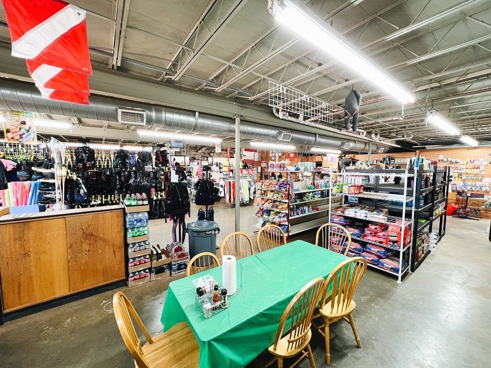 scuba gear in convenience store