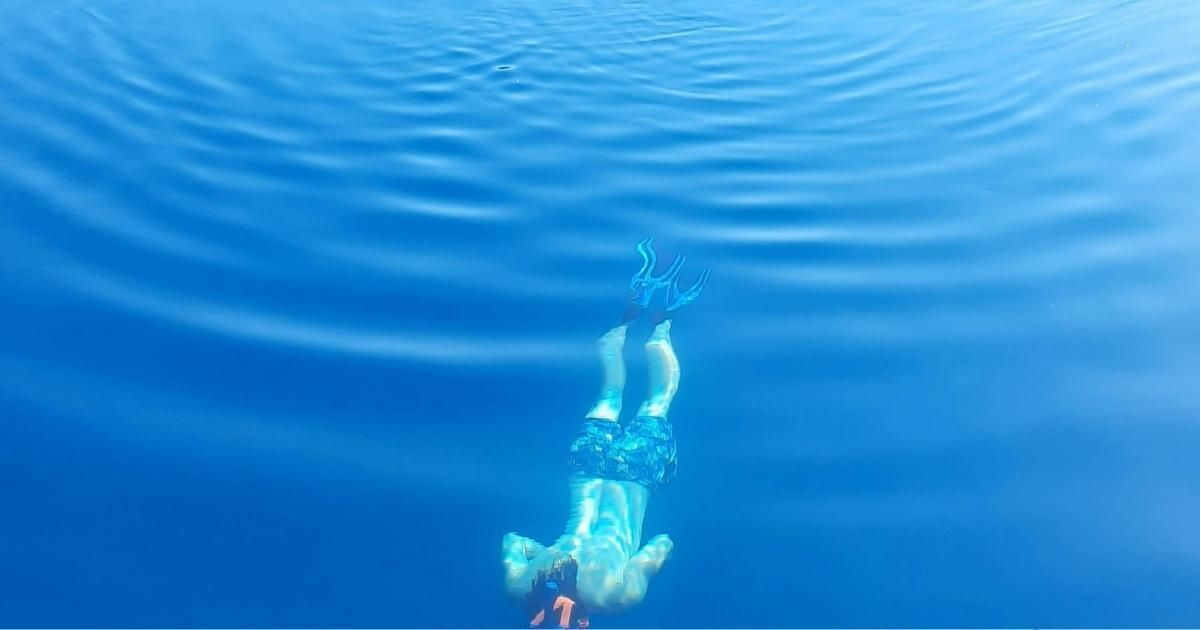 Diving in blue