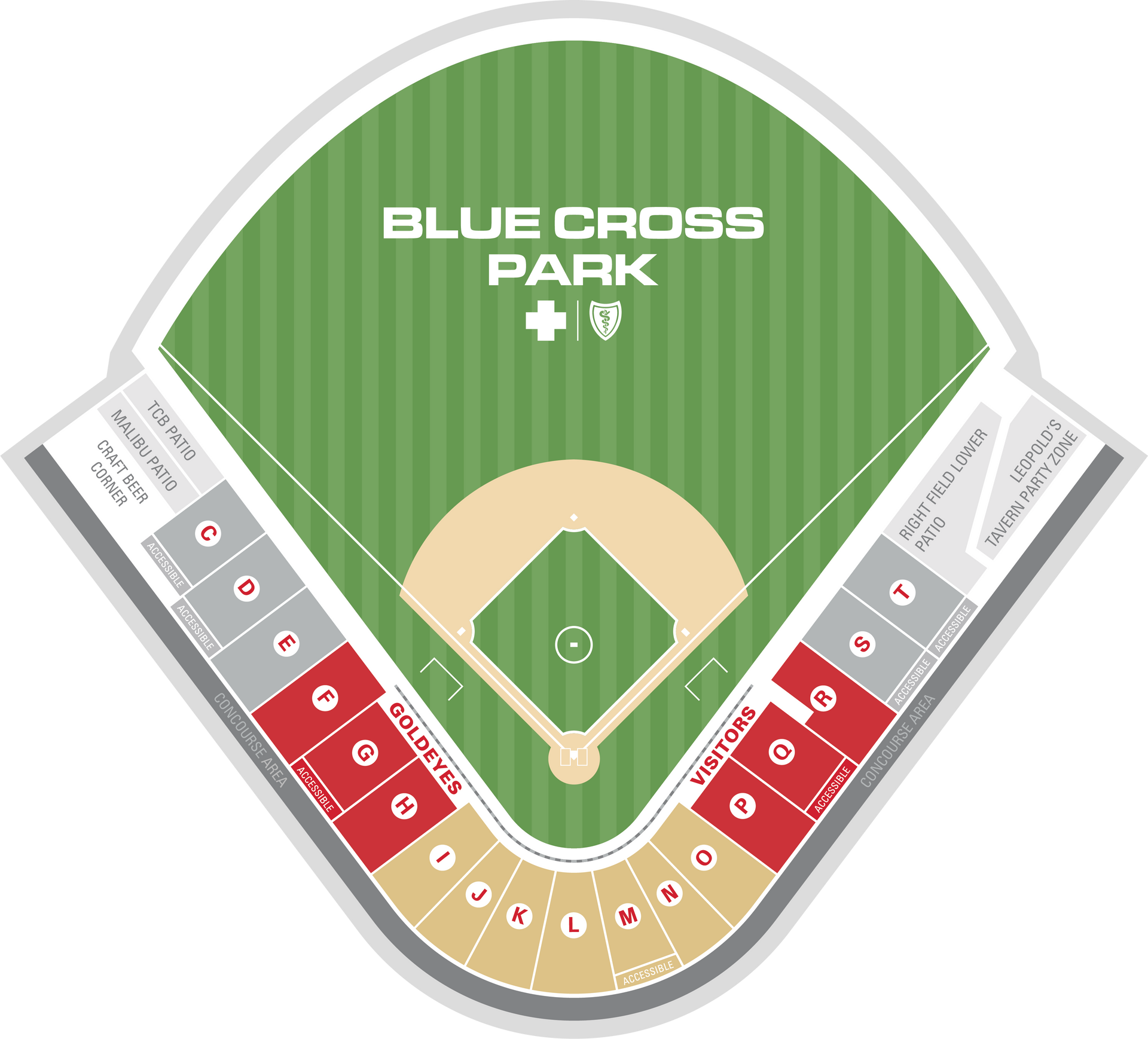 Blue Cross Park - seating map