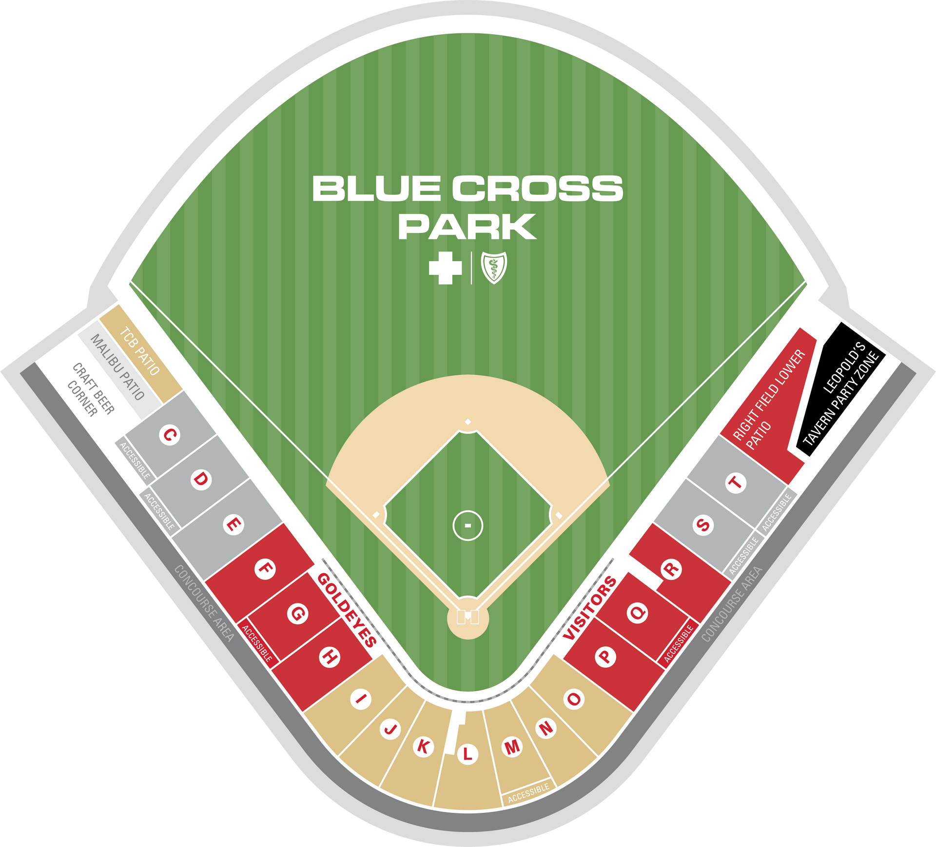 Blue Cross Park - seating map