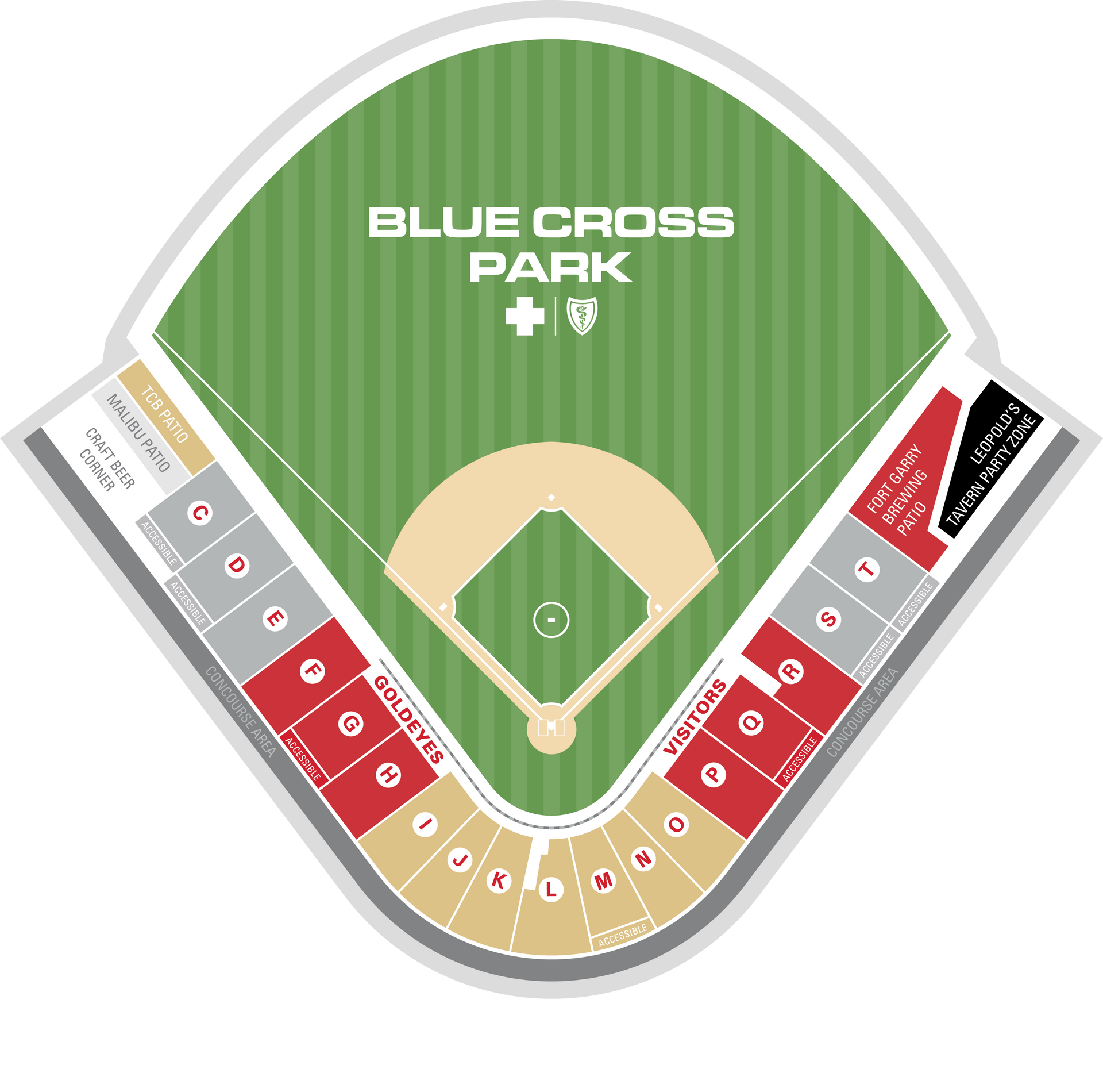 Blue Cross Park - seating map