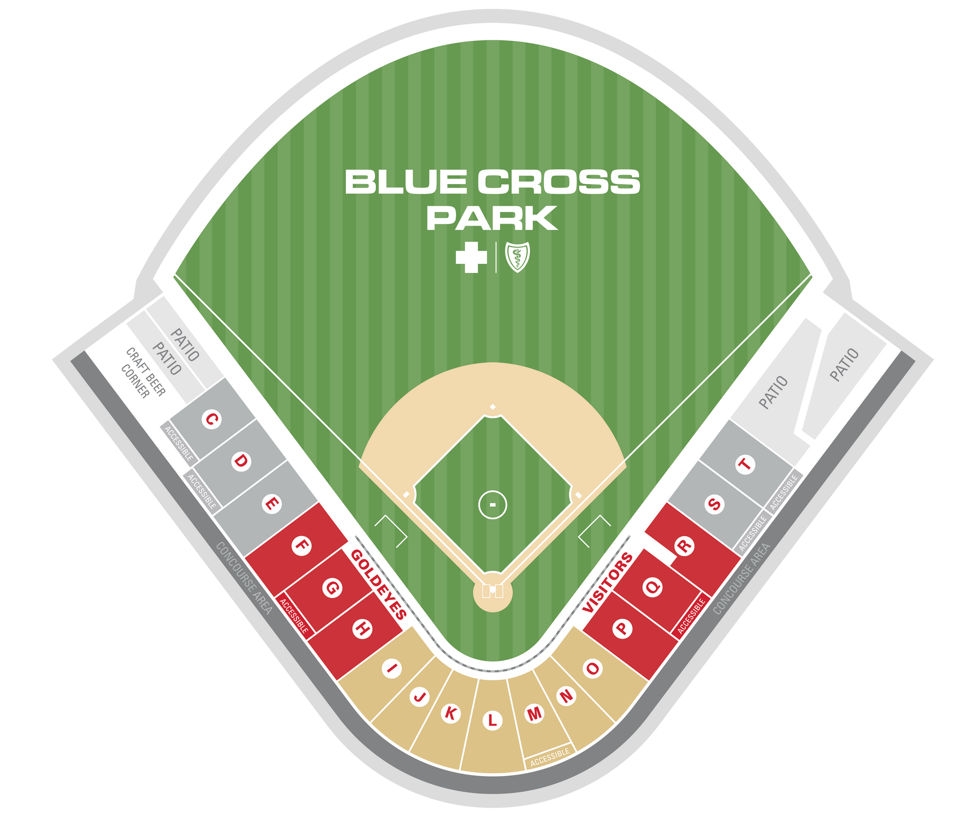 Blue Cross Park - seating map