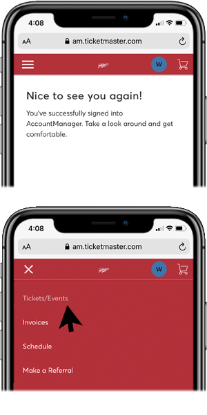 Access Mobile Ticket Step1