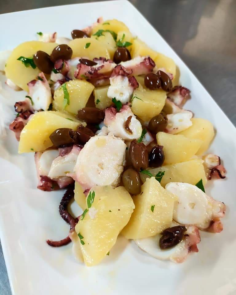 Octopus Salad with Potatoes and Taggiasche Olives
