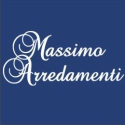 Massimo Arredamenti logo in white script on a blue square.
