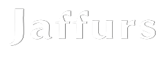Jaffurs logo in a white rectangle with a black border.