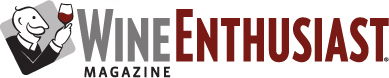 Wine Enthusiast Magazine logo with a man holding a wine glass.