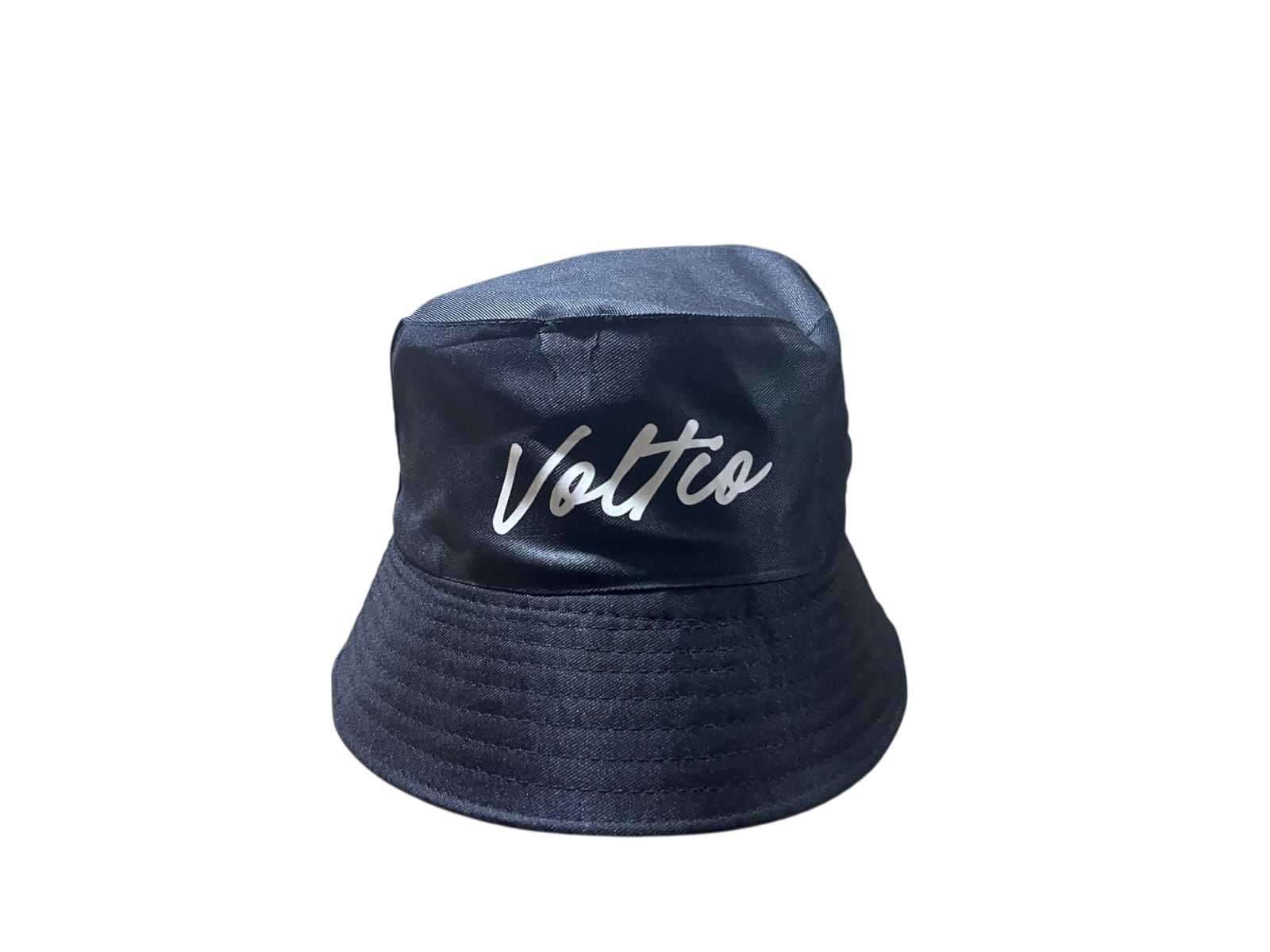 Sombrero tipo pescador de mezclilla azul con la palabra