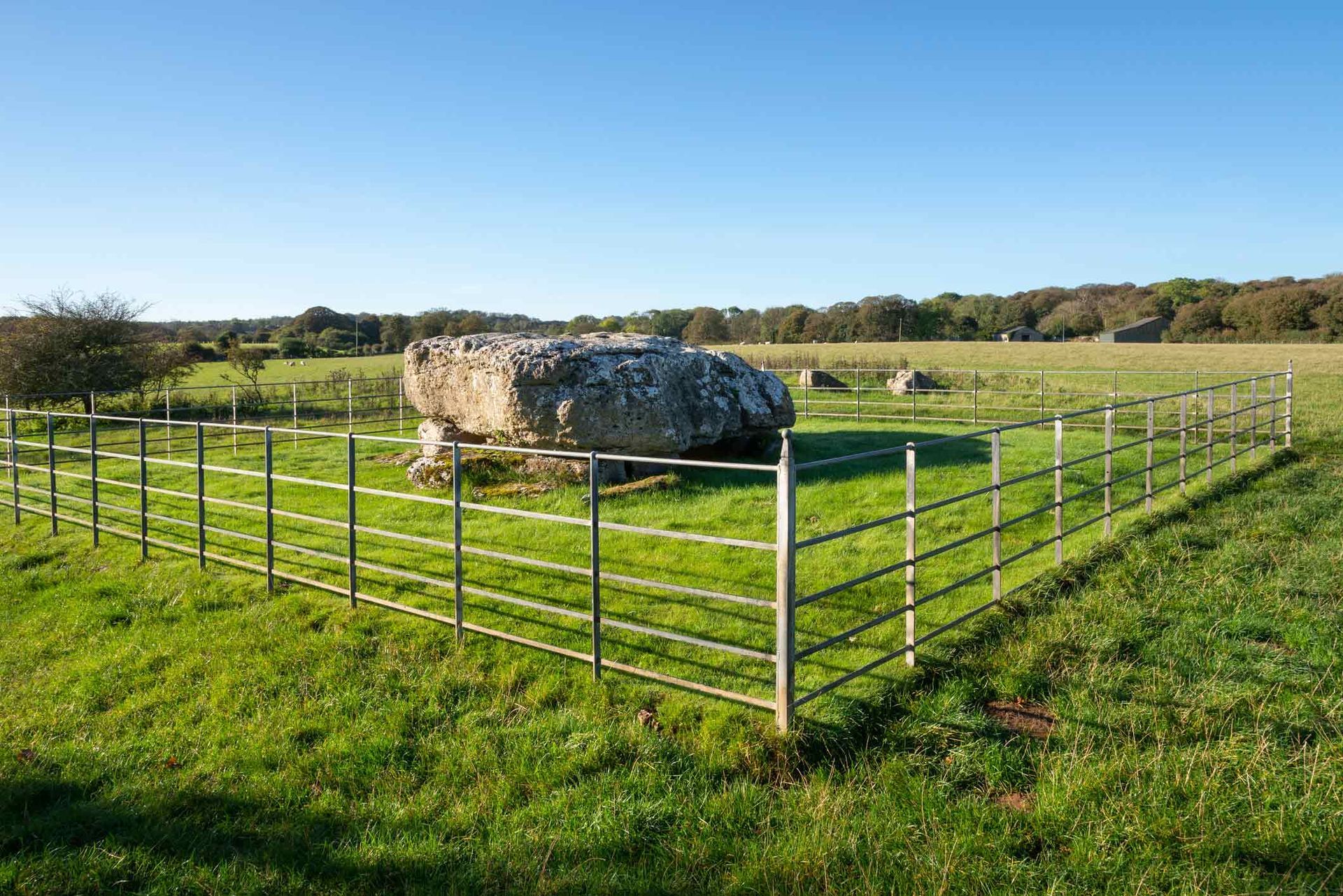 A Large Rock Is Surrounded by A Fence in A Grassy Field | Cranbourne, VIC | Cranbourne Fencing Pty Ltd