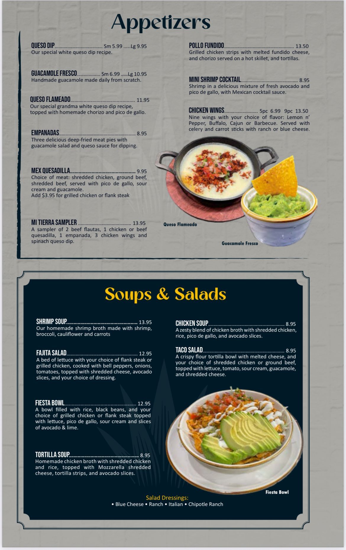 appetizers & soups and salads
