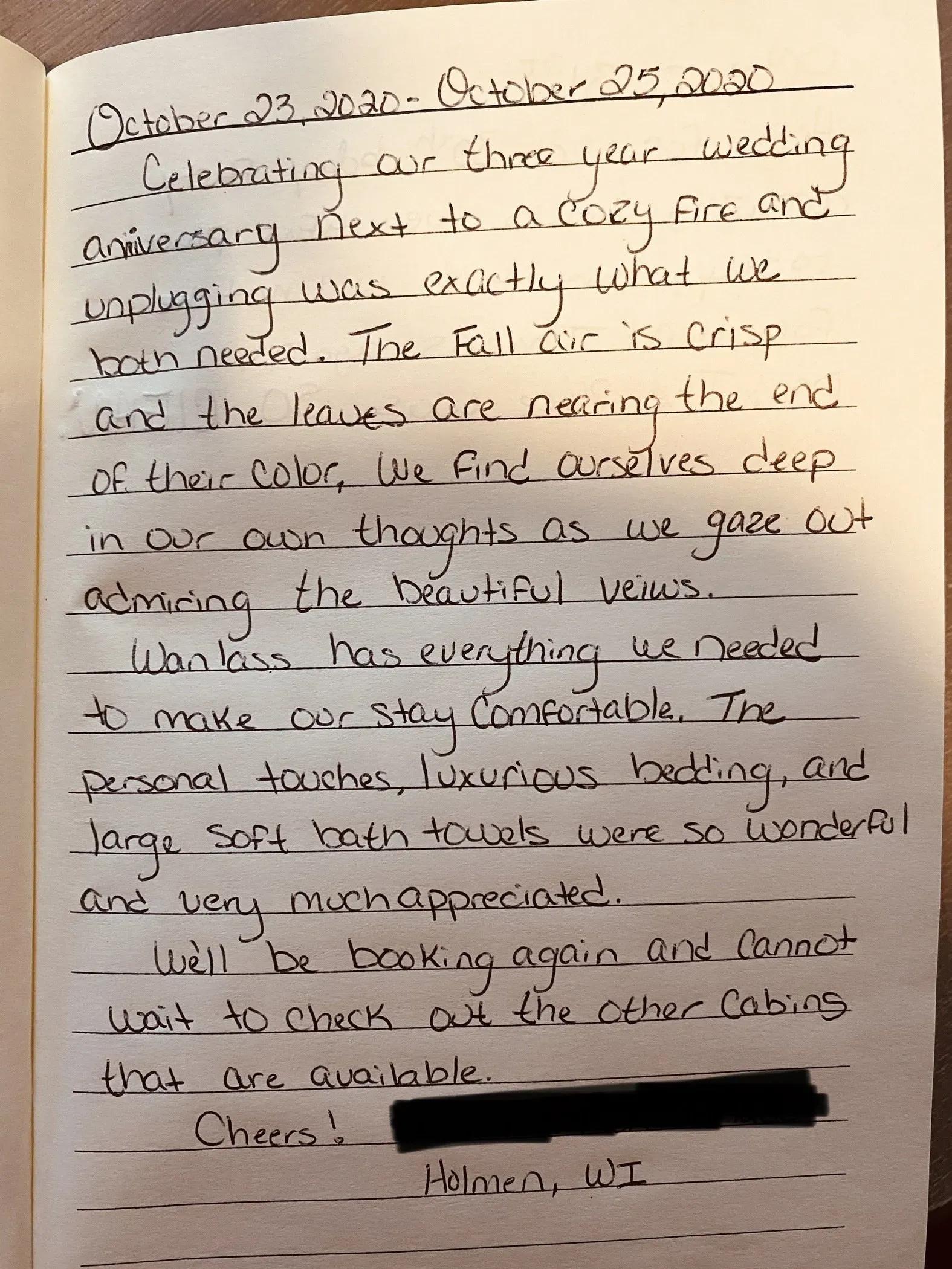 Customer Reviews - Mindoro, WI - High Point Retreats