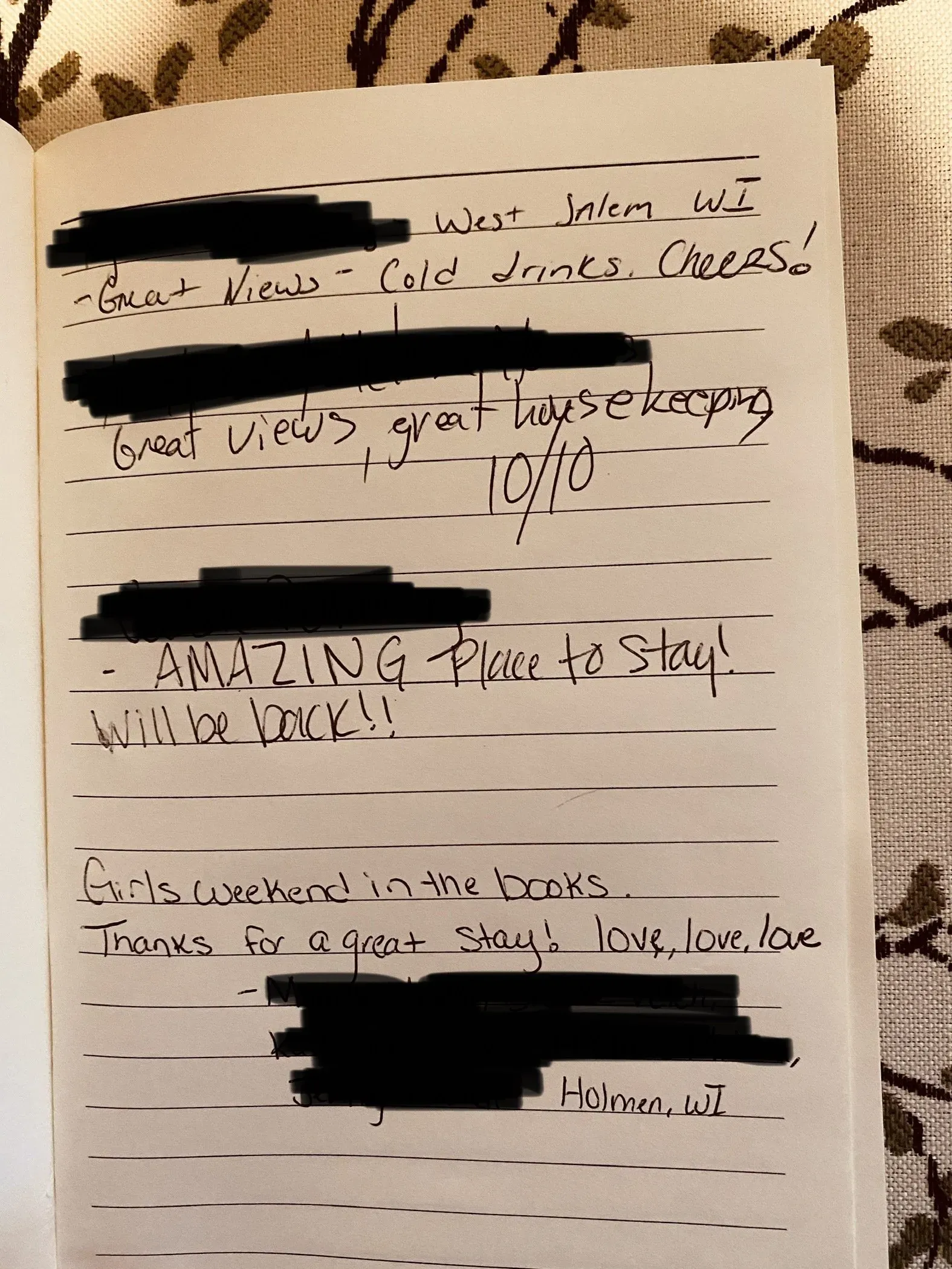 Customer Reviews - Mindoro, WI - High Point Retreats