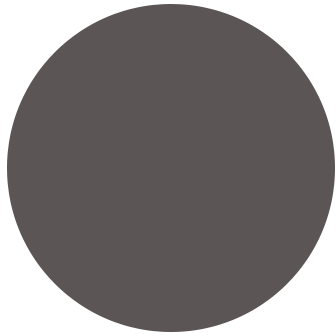 A solid circle filled with a dark grayish-brown color.