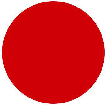 Large red circle on a white background.