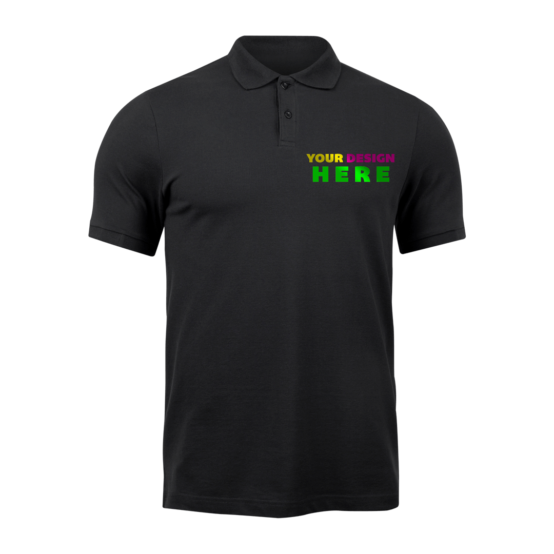 Black polo shirt with 