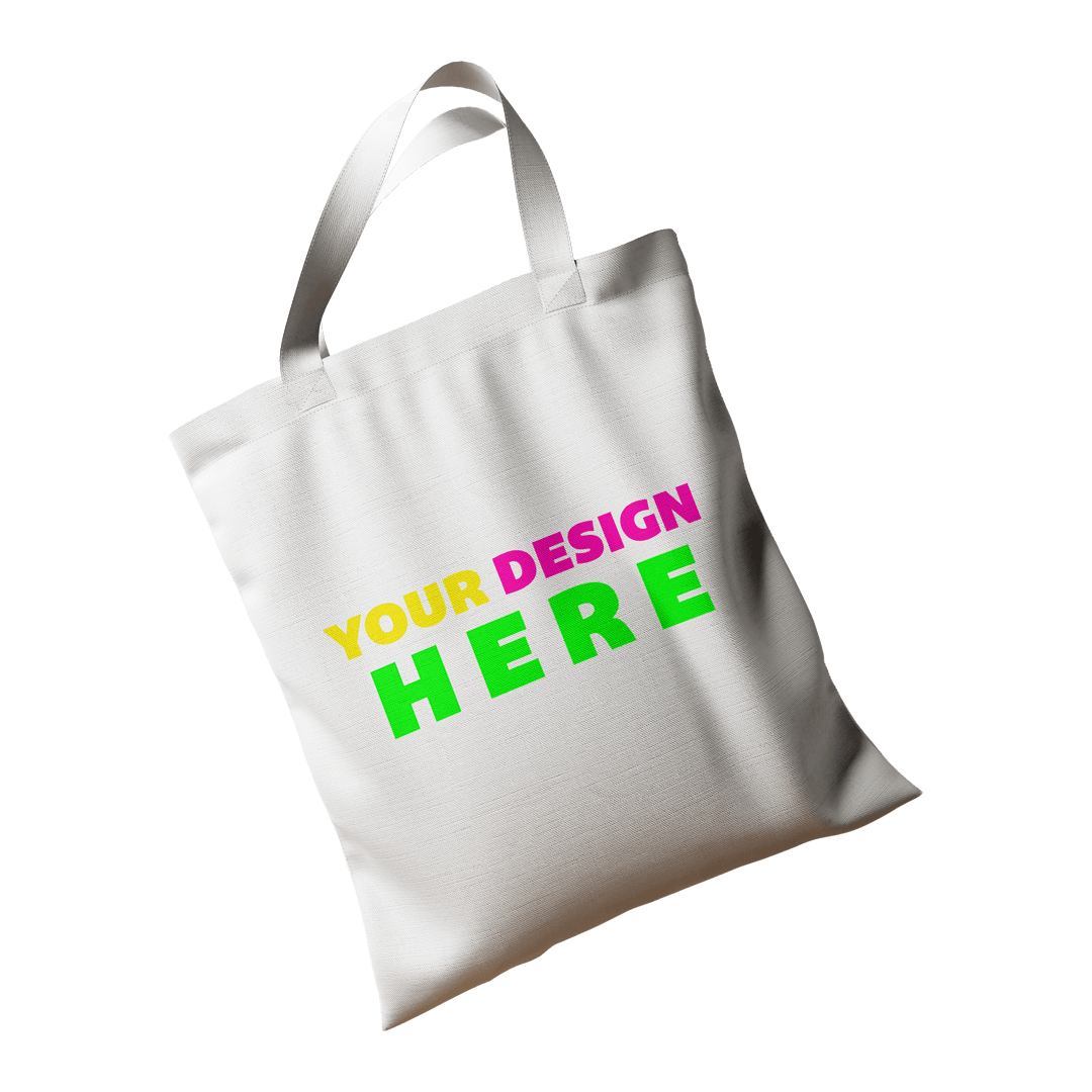 White tote bag with 
