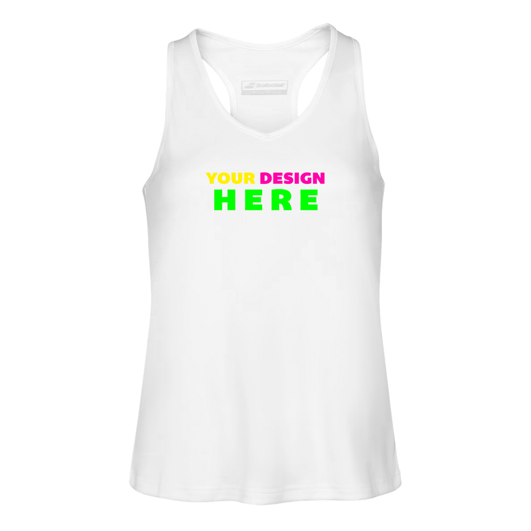 White athletic tank top with 