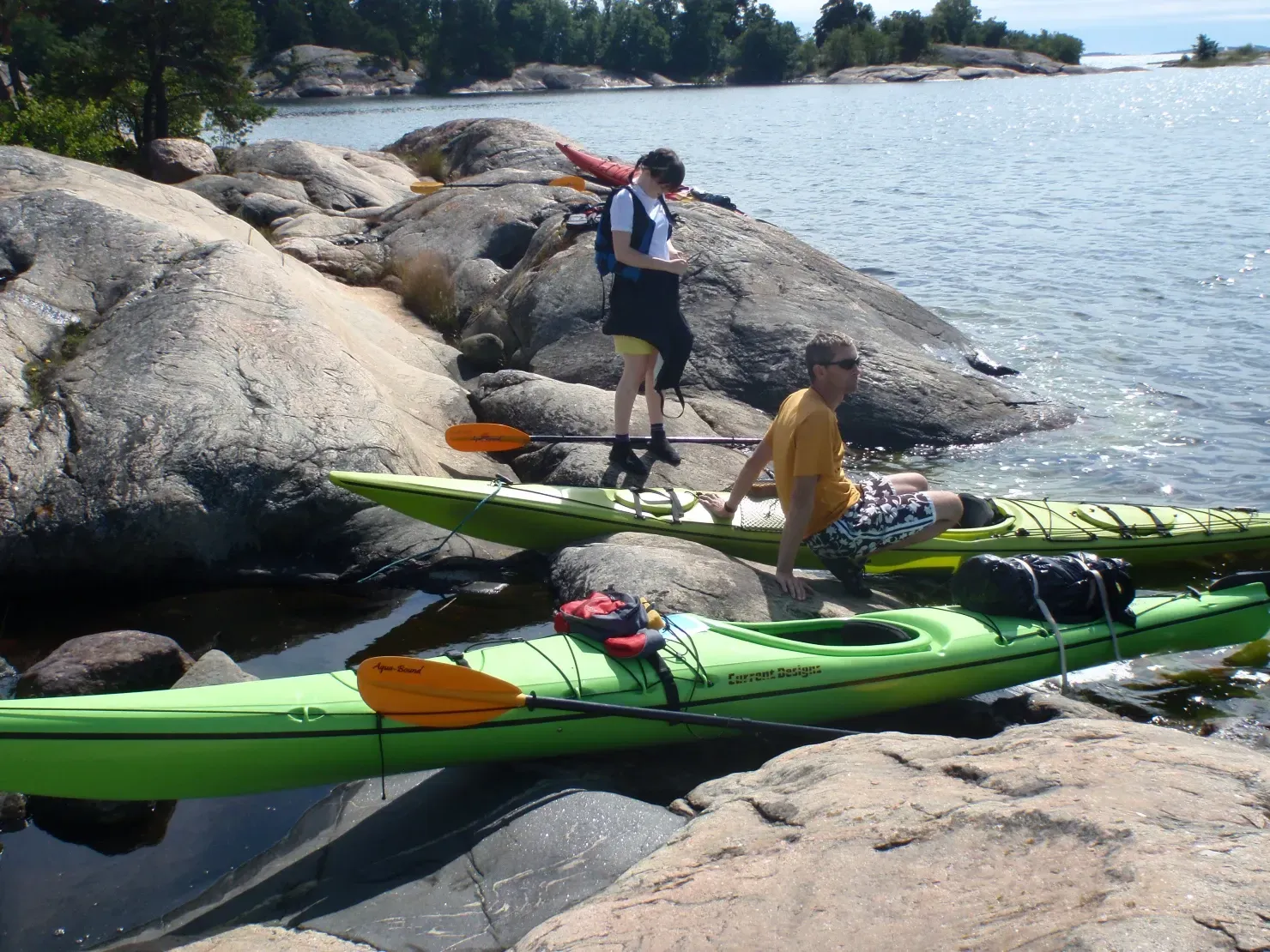 Sea kayaking with Naturguiden on the Baltic sea, St:Anna archipelago, Sweden.
