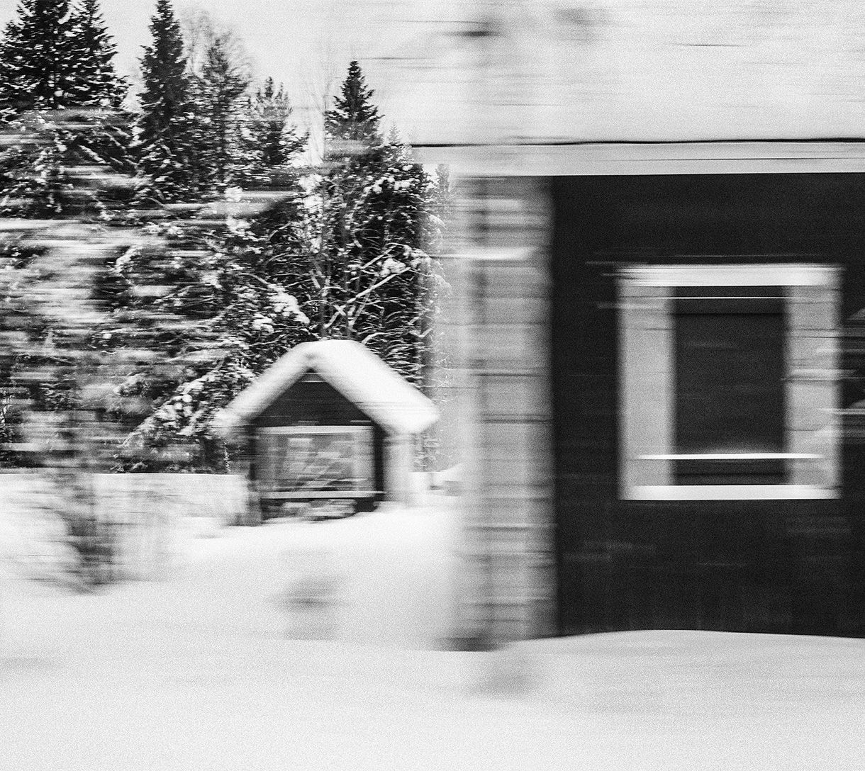 Red cottages in Swedish Lapland
