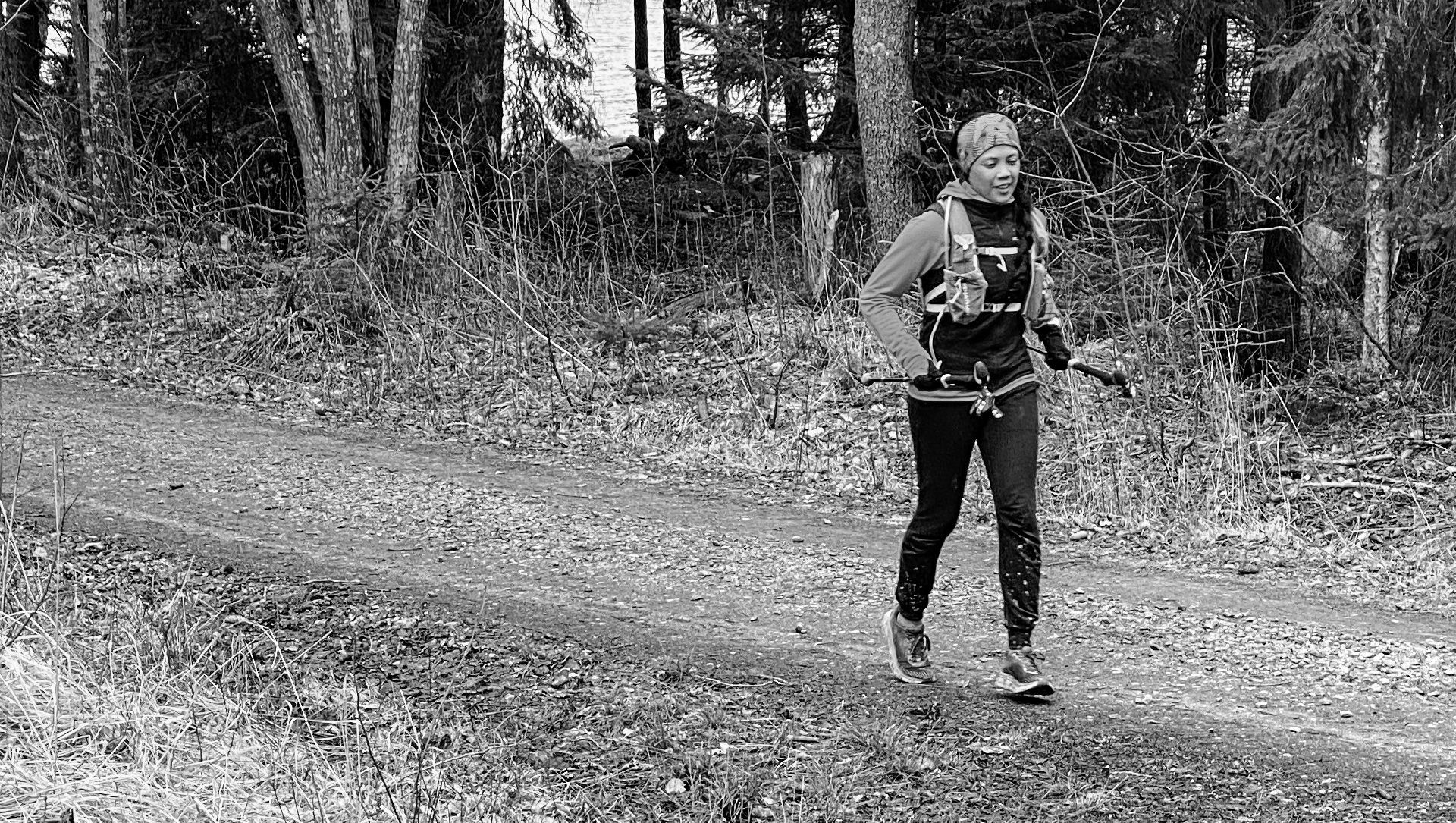 Yahnny trail running in the Kolmården forests in Sweden