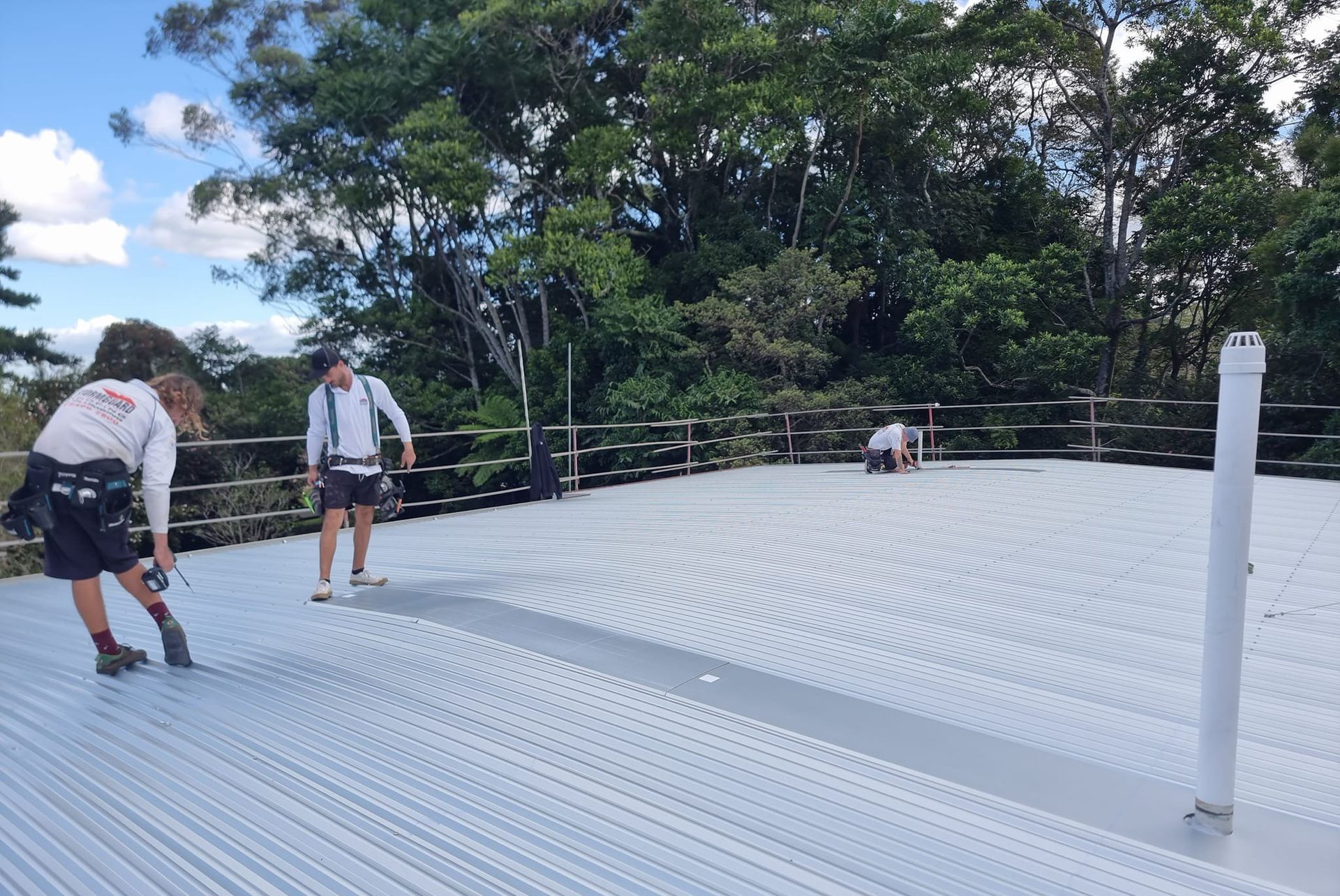 Workers Restoring Rooftop