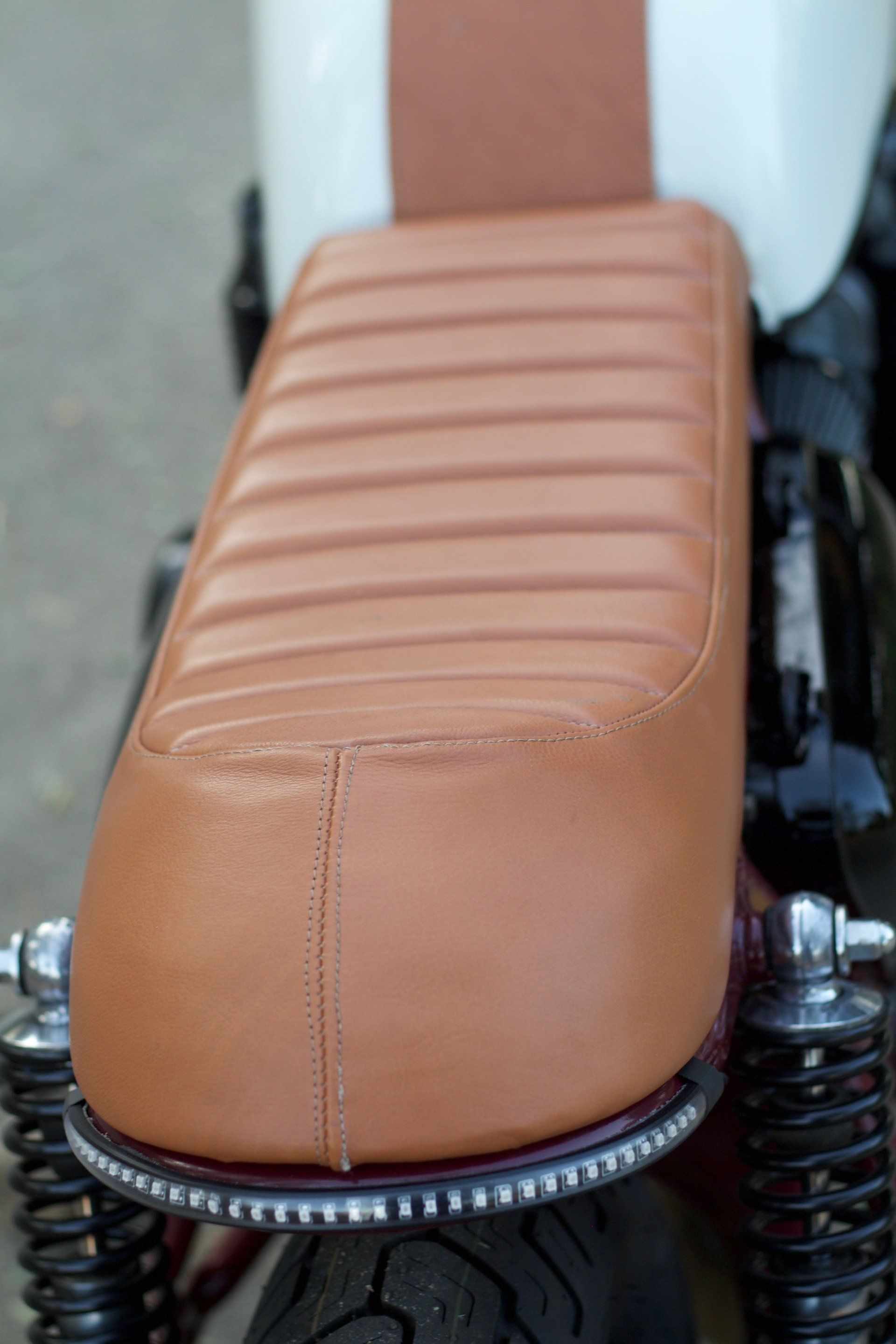 Red Wine Honda CB750 | motorcycle seat repair near me