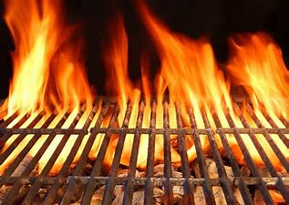a fire on a BBQ