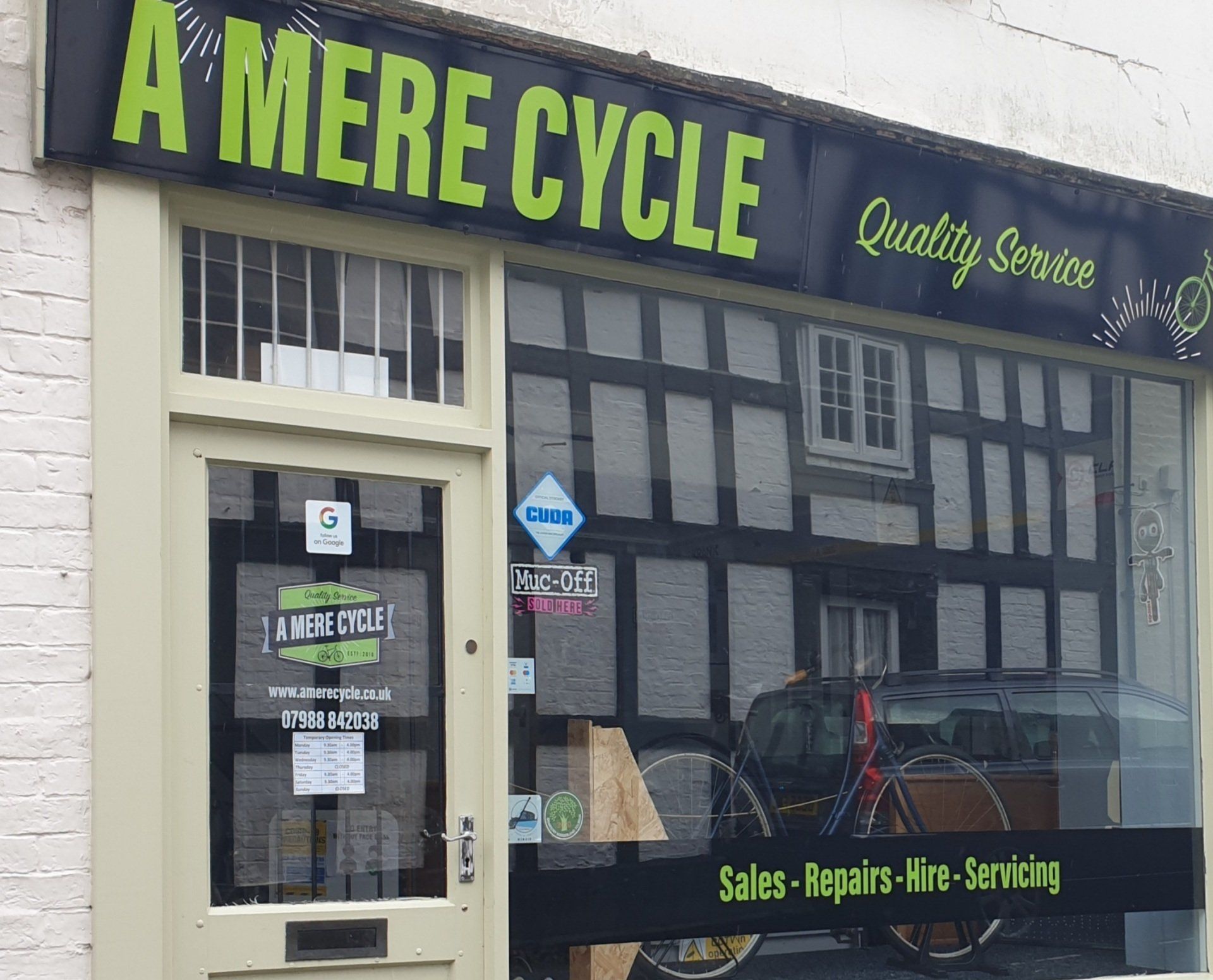 A Mere Cycle Shop front