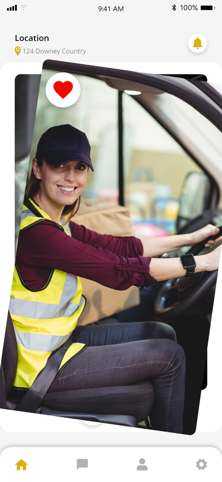 a woman is sitting in the driver 's seat of a van .