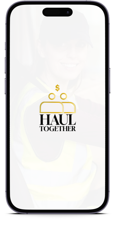 a cell phone with the haul together app on the screen .