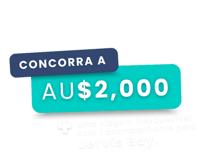 A blue sign that says conheca um dos lugares mais incriveis da australia