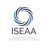 O logotipo da associação internacional de agentes de educação estudantil.