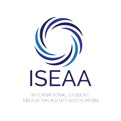 O logotipo da associação internacional de agentes de educação estudantil.