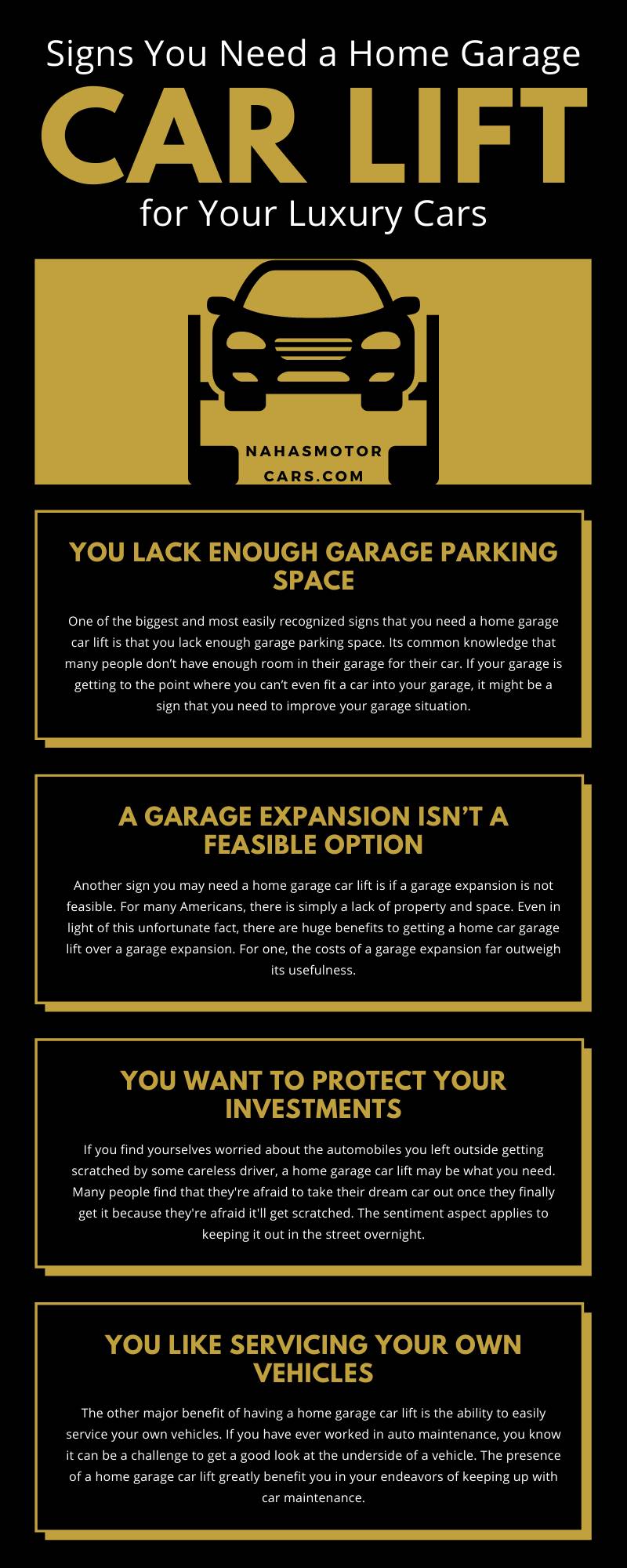 Signs You Need a Home Garage Car Lift for Your Luxury Cars