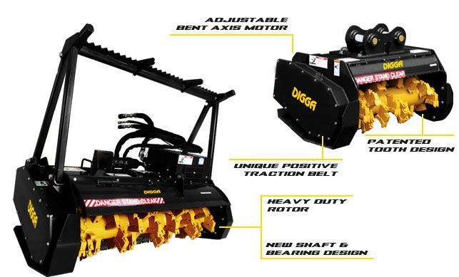 A diagram showing the features of a tractor mower