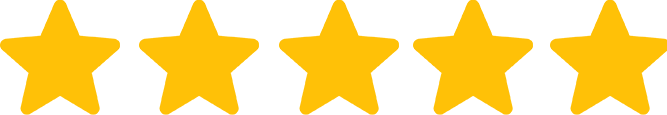 A row of yellow stars on a white background.