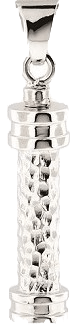Cremation Jewellery Silver Hammered Cylinder PMEMO17 Clean