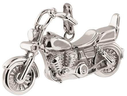 Cremation Jewellery Silver Motorcycle PMEMO10 Clean