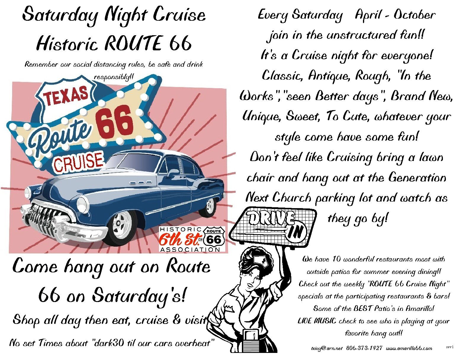 Historic 6th on Rt. 66 Cruise Night every Saturday starting April 3rd
