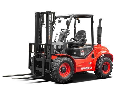 1.5-1.8t Four-Wheel Drive Rough Terrain Forklift Truck RED body