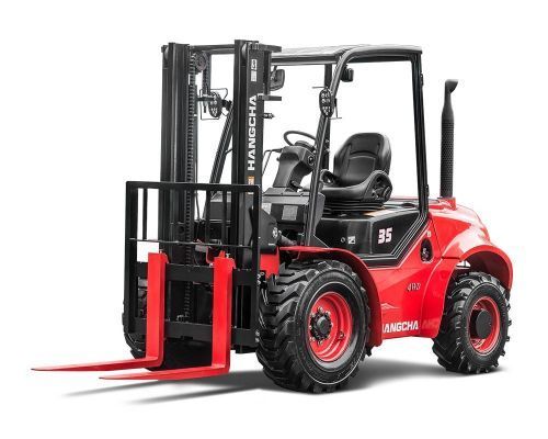 2.5-3.5t Four-Wheel Drive Rough Terrain Forklift Truck RED body