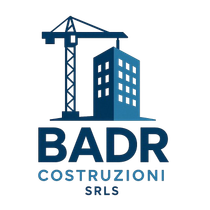 Logo: Blue crane over a building. 