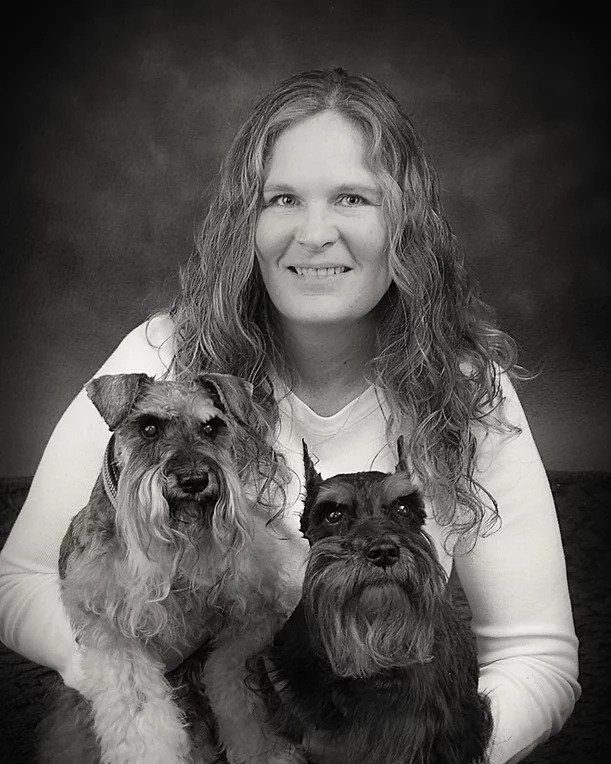 Smiling Woman with Two Dogs — Bucyrus, OH — Countryside Veterinary Clinic