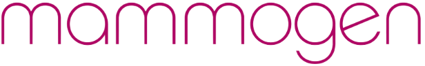 Mammogen logo in pink lowercase text on a white background