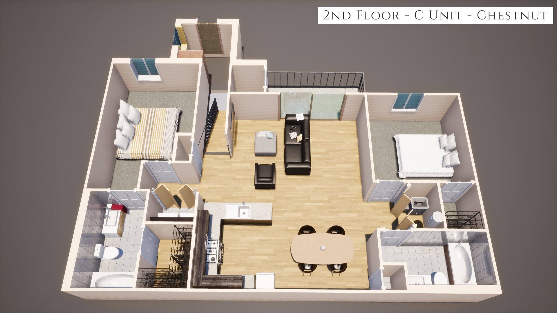 2nd Floor C Unit Floor plan,  Chestnut