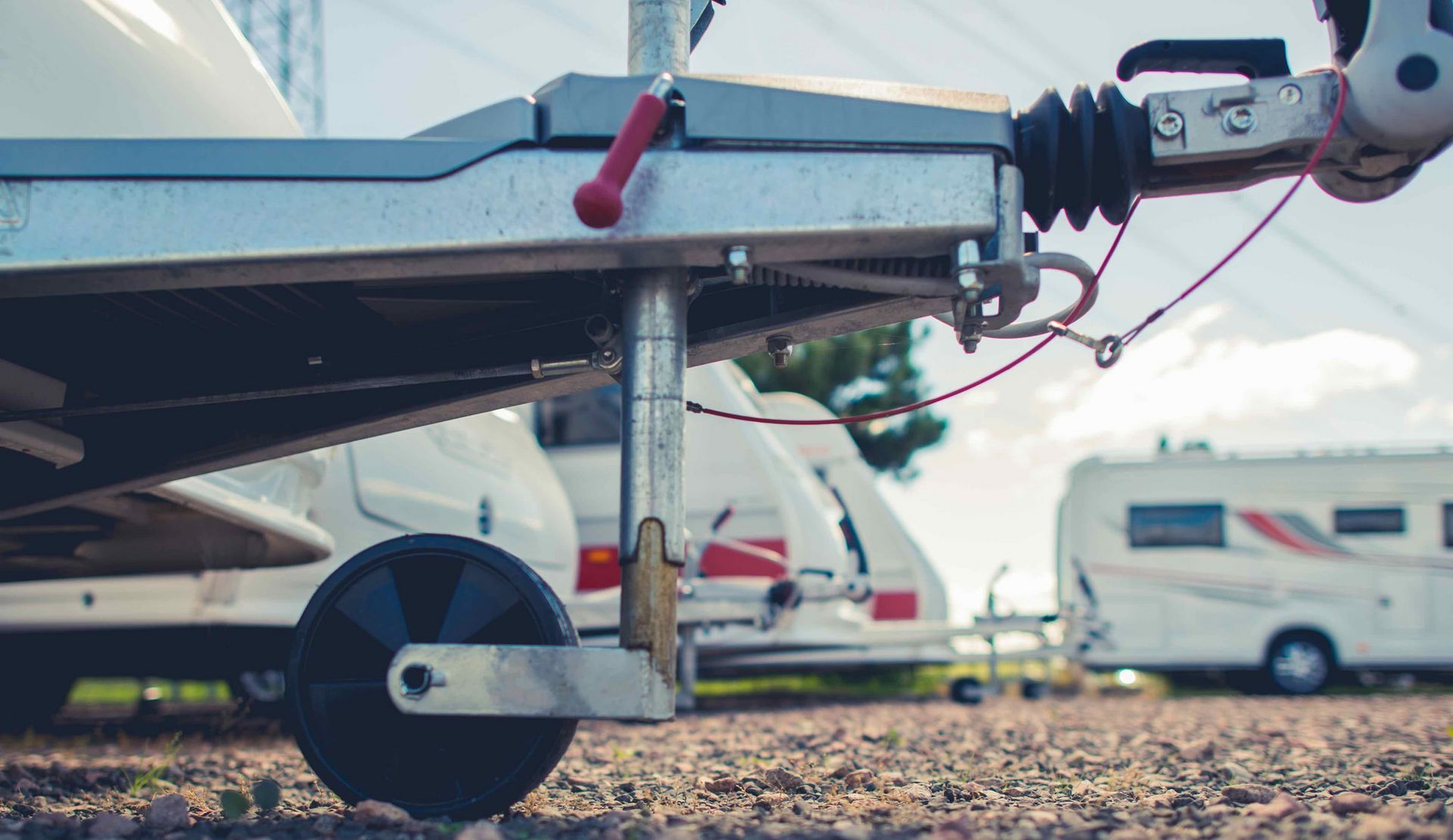 RV trailer close-up